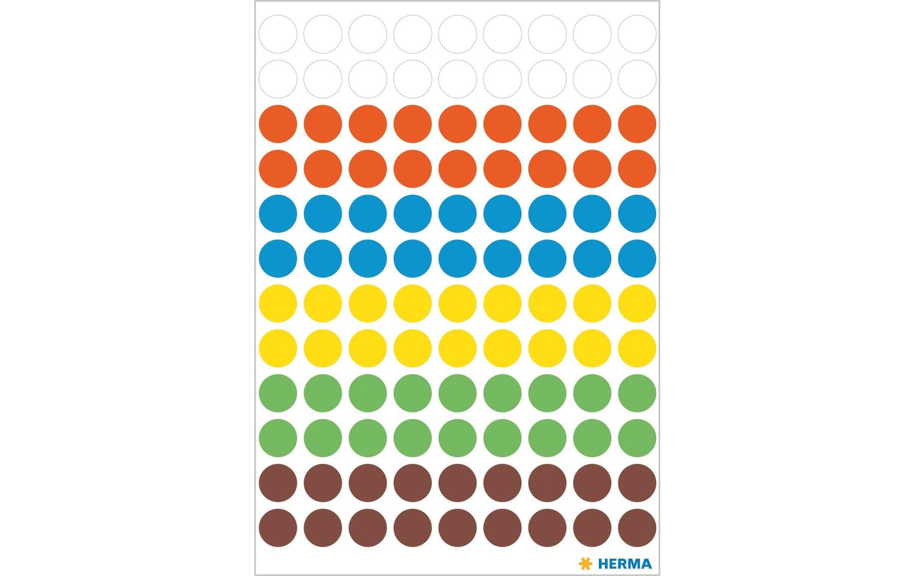 HERMA Schmucketiketten – Motive sortiert – Papier, Ø 8 mm, 540 Stk, 5 Bogen