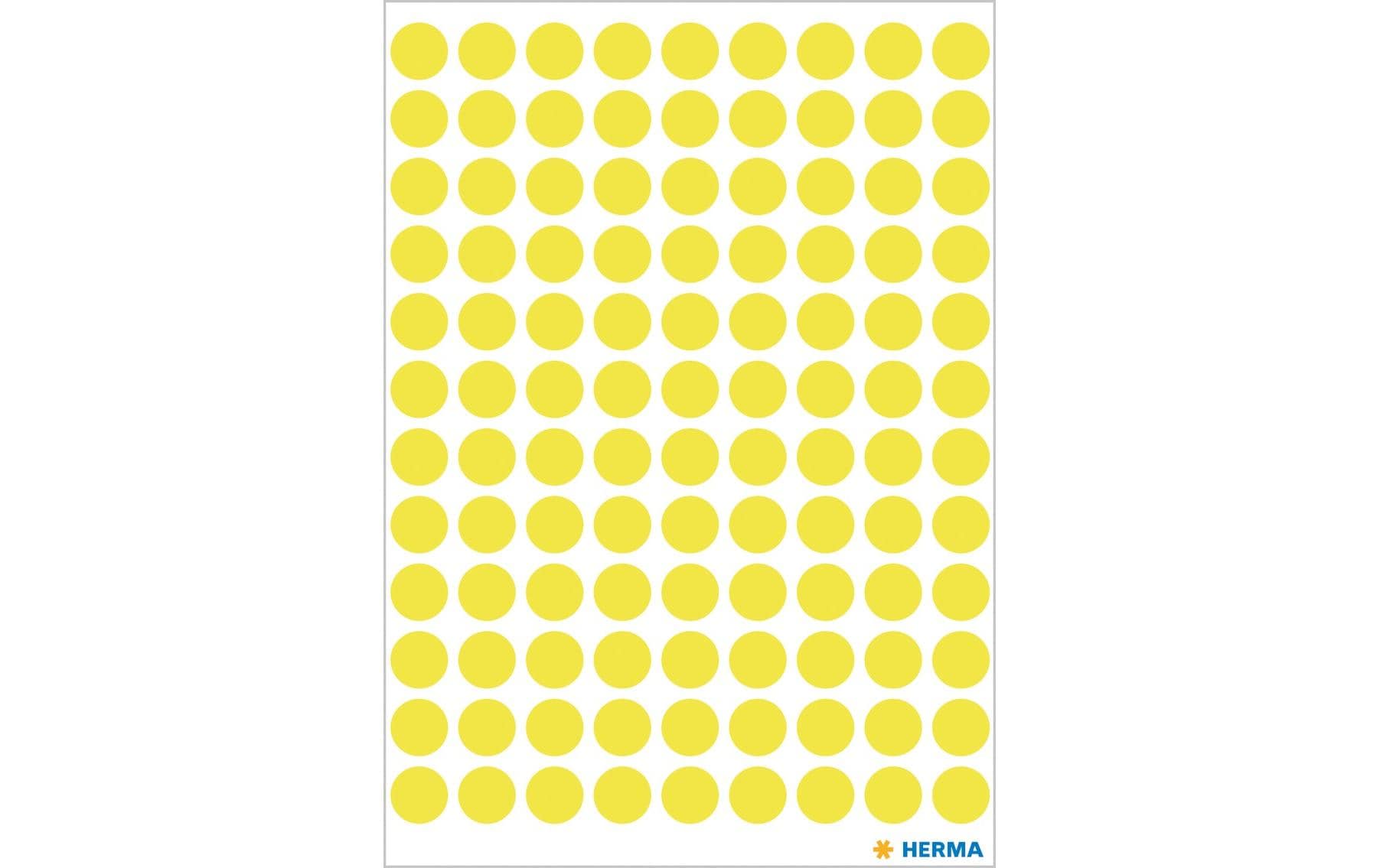 HERMA Vario Schmucketiketten – Motiv Farbpunkte – Papier, 540 Stk, 5 Bogen, Ø 8 mm