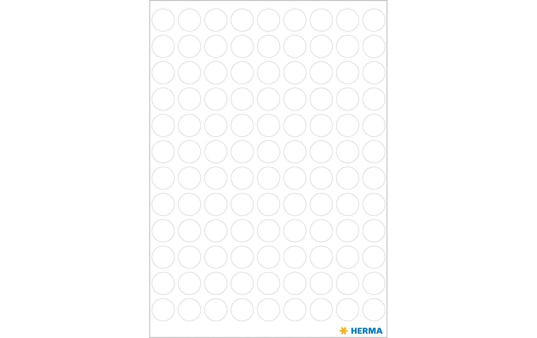 HERMA Vario Schmucketiketten – Motiv Farbpunkte – Papier, 540 Stk, 5 Bogen, Ø 8 mm, permanent haftend