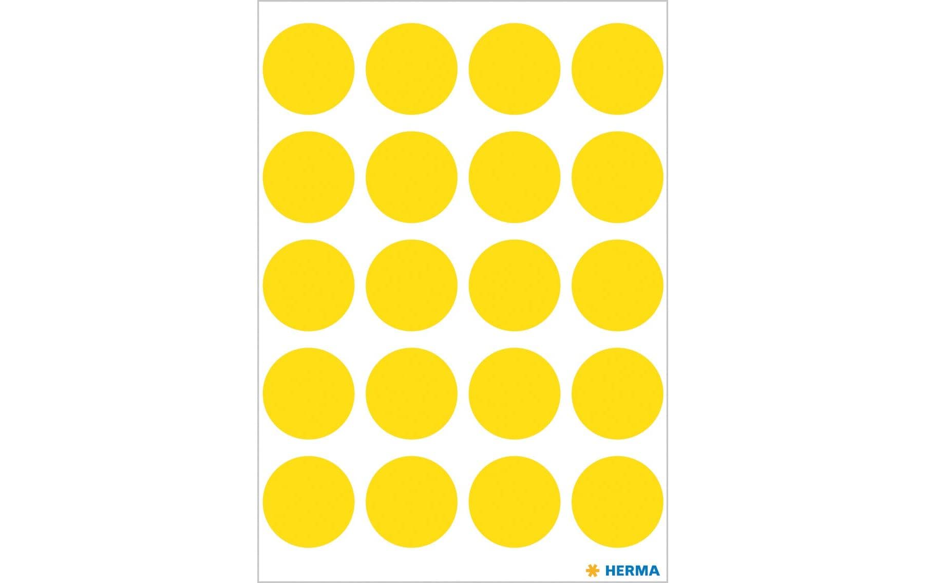 HERMA Vario Schuletiketten – Motiv Farbpunkte – Ø 19 mm, 100 Stk, 5 Bogen, Papier