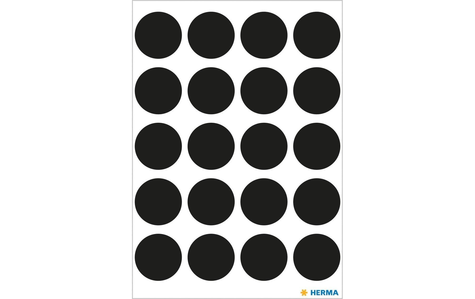 HERMA Vario Schmucketiketten – Motiv Farbpunkte – Papier, 100 Stk, 5 Bogen, Ø 19 mm