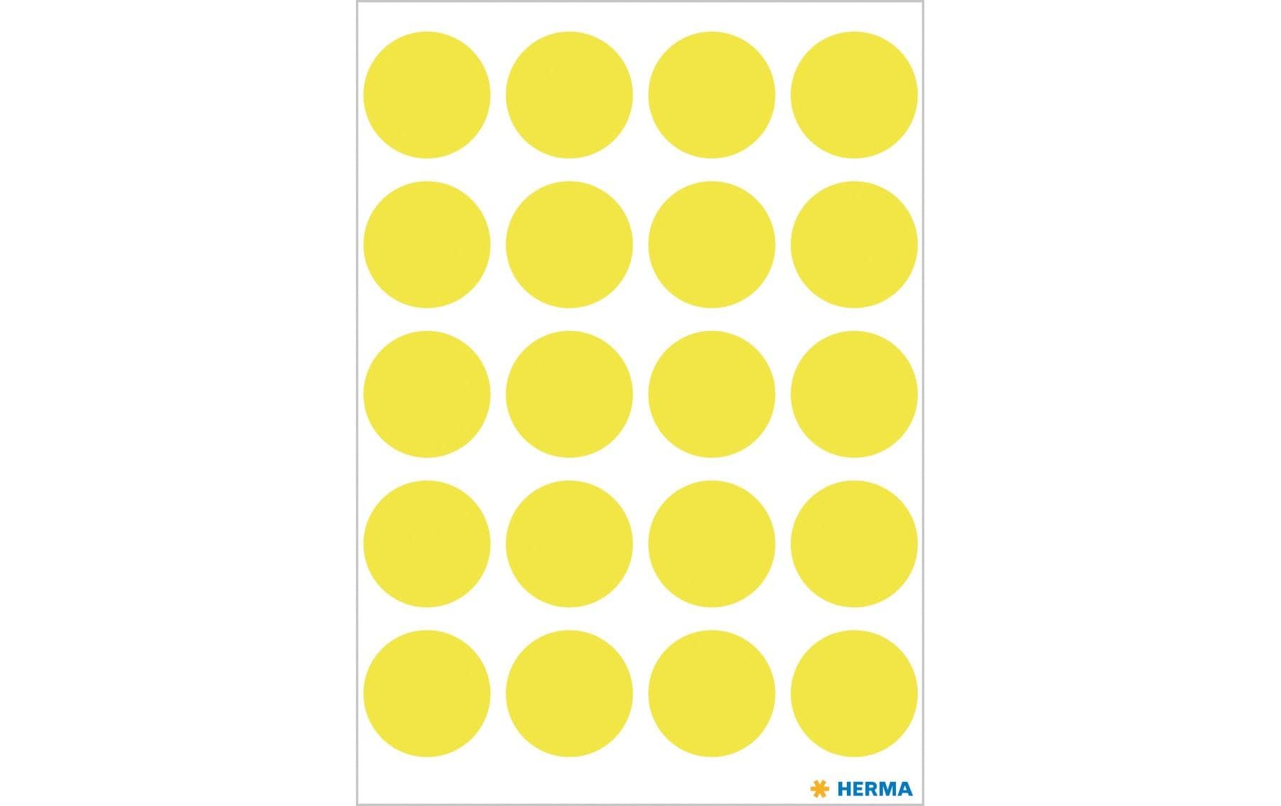 HERMA Vario Schmucketiketten – Motiv Farbpunkte – Papier, 100 Stk, 5 Bogen, Ø 19 mm