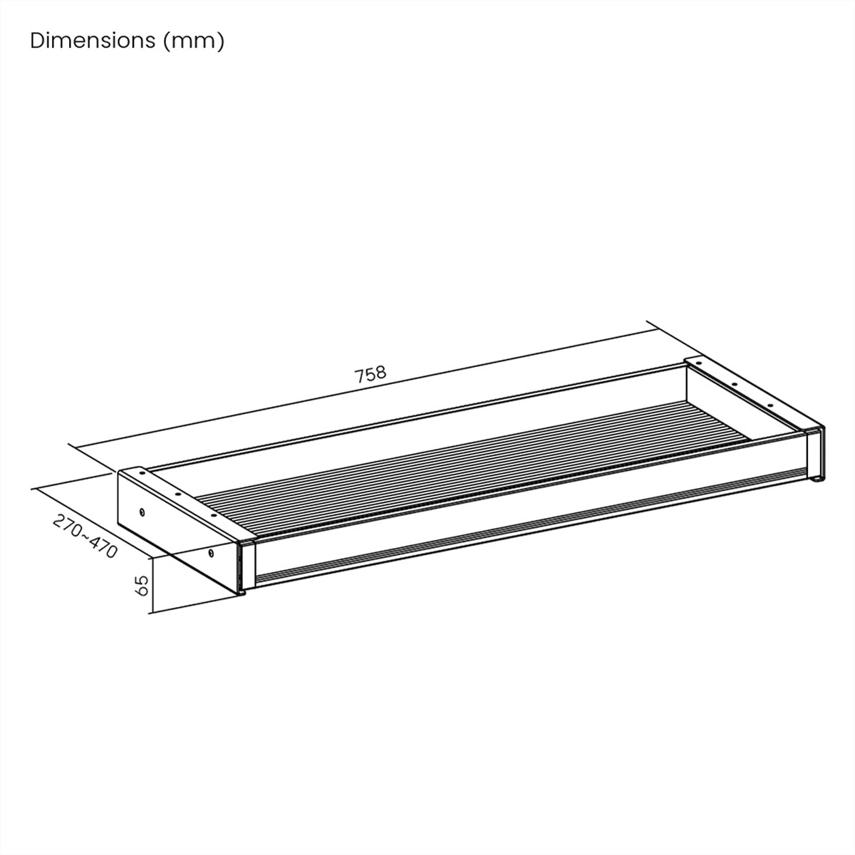 VALUE Schublade – für Tischplatten ab 18 mm, weiss