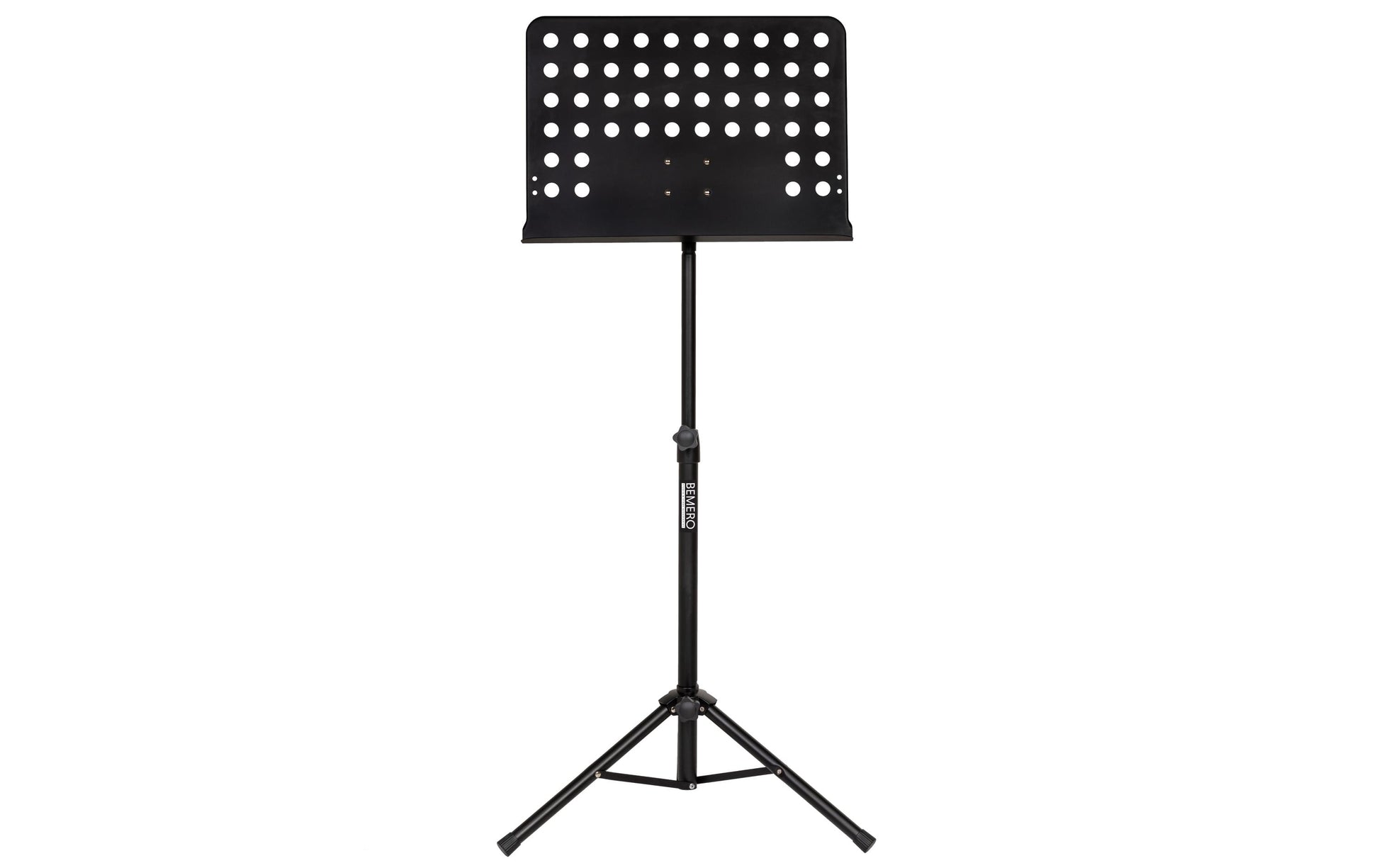 Bemero Notenständer höhenverstellbar 66,5–110 cm – faltbar, gelocht – Stahl, schwarz – MSS-8080BK