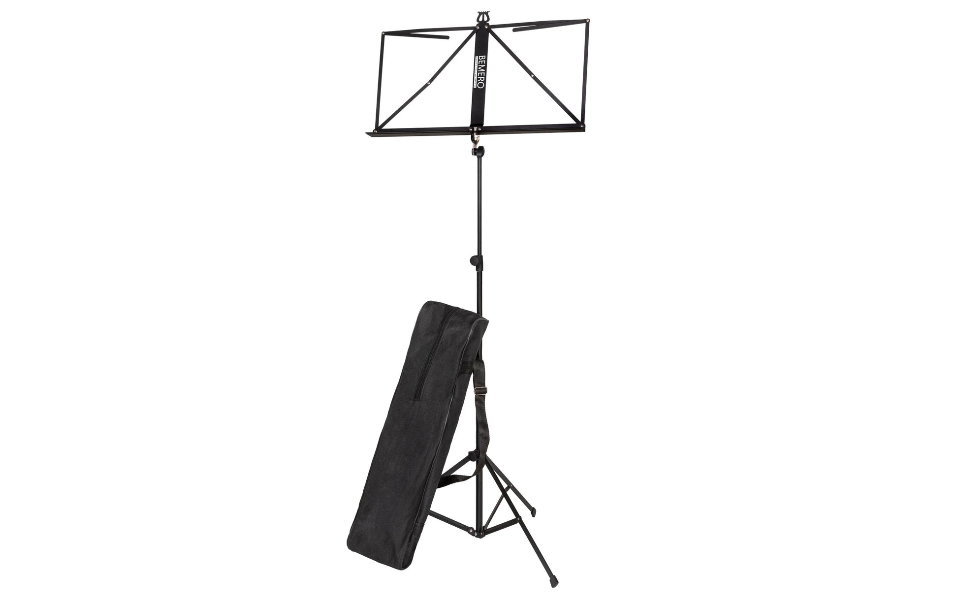 Bemero Notenständer 51–120 cm – höhenverstellbar, faltbar – Stahl, schwarz – MSS-8090BK