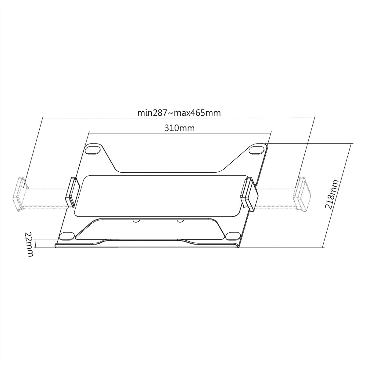 VALUE Tablet-Rahmen – für Notebooks und Tablets 11,6–17,3″ – VESA 75×75, bis 8 kg – Schwarz