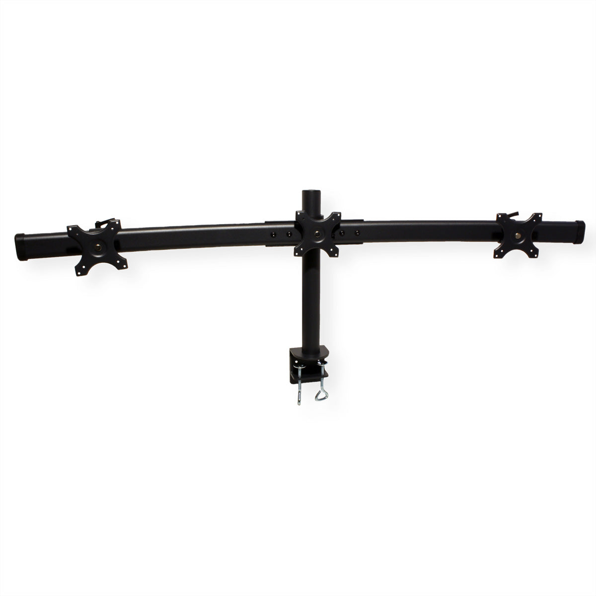 VALUE Monitorarm Tischhalterung – 3 Monitore – VESA 75×75/100×100 mm – bis 8 kg/Monitor – neigbar – Schwarz