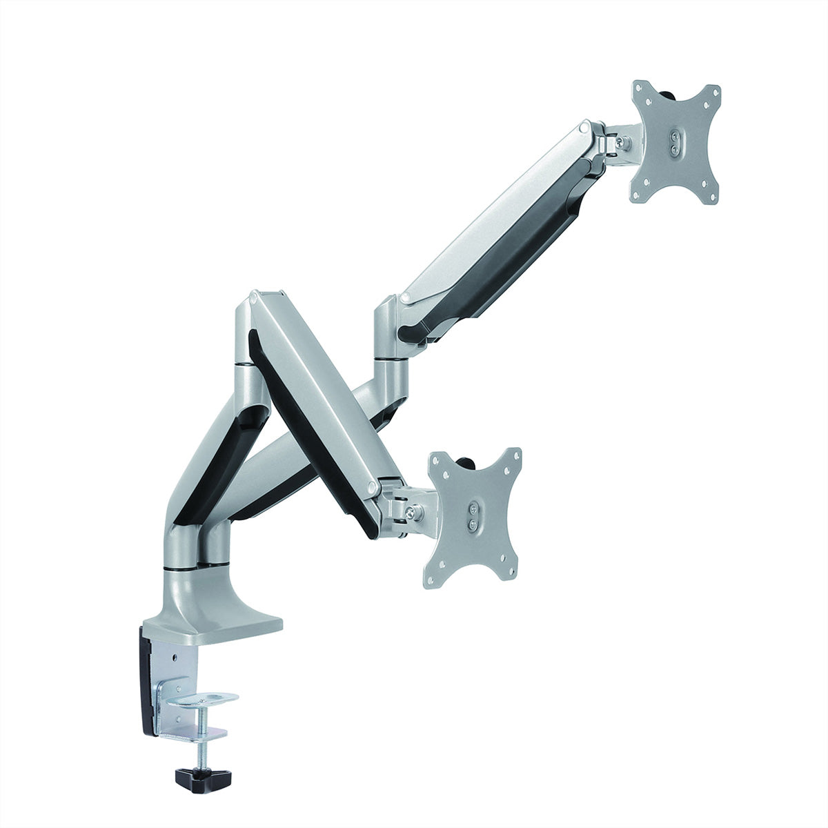 VALUE Monitorarm Tischhalterung – 2 Monitore – bis 32" – VESA 75×75/100×100 mm – bis 9 kg/Monitor – Grau