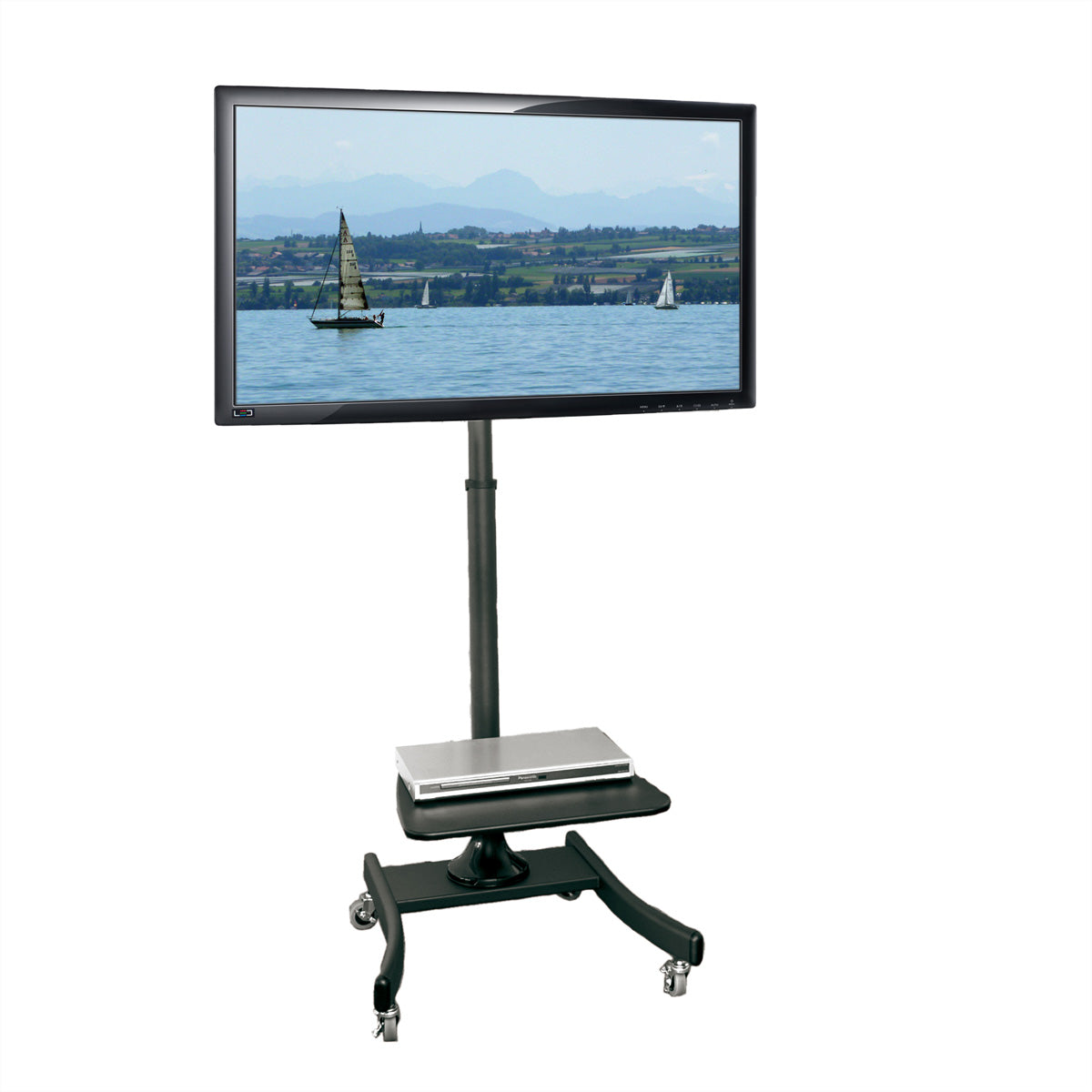 VALUE TV-Wagen – 27–47" – VESA 200×200–600×400 – bis 35 kg, Höhenverstellbar, mit Rollen – Schwarz