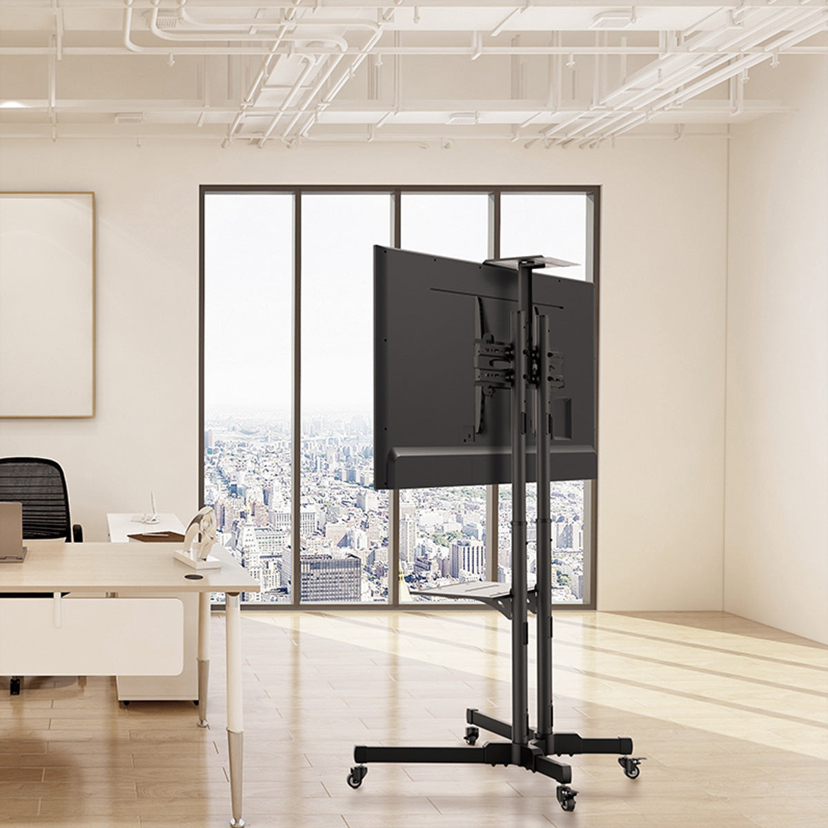 VALUE TV-Wagen – 37–70" – VESA 200×200–600×400 – bis 50 kg, Höhenverstellbar, mit Rollen, Schwarz