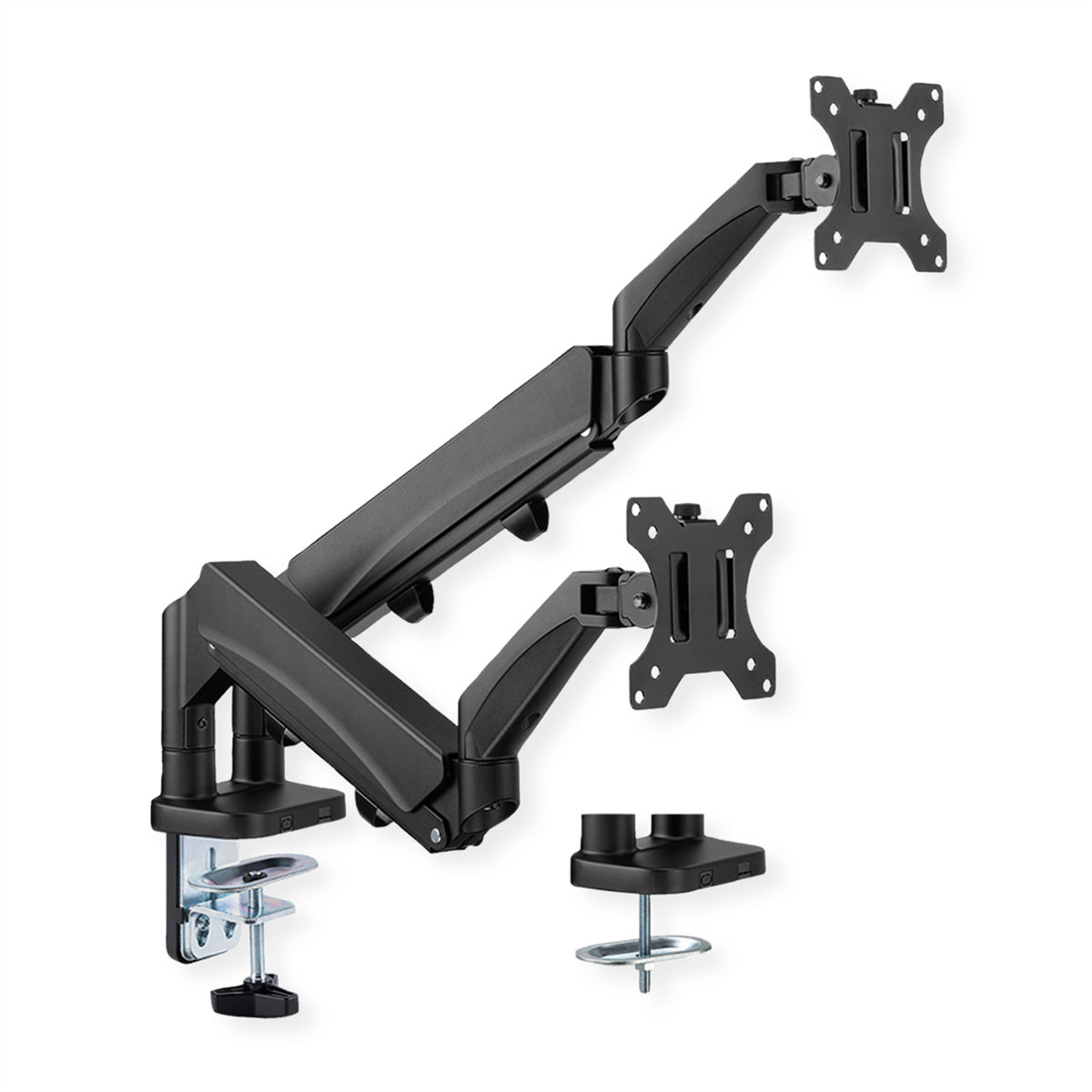 VALUE Monitorarm Tischhalterung – 2 Monitore – 17–32" – VESA 75×75/100×100 mm – bis 9 kg/Monitor