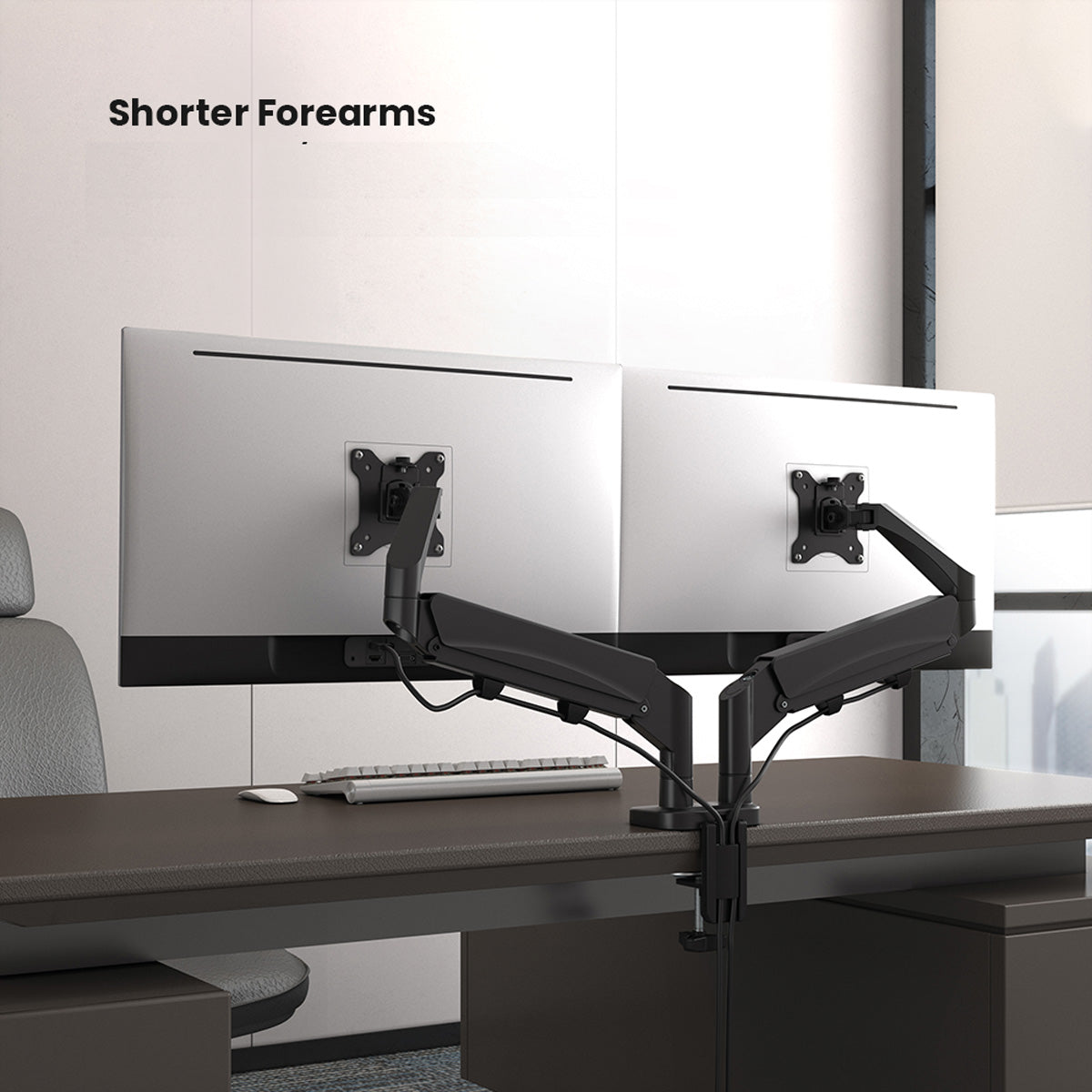 VALUE Monitorarm Tischhalterung – 2 Monitore – 17–32" – VESA 75×75/100×100 mm – bis 9 kg/Monitor