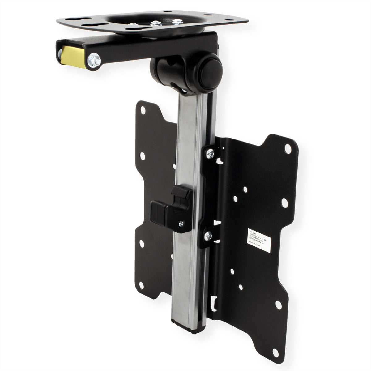 VALUE Deckenhalterung – 17–37" – VESA 75×75–200×200 – bis 20 kg, Teleskopmast, neigbar – schwarz