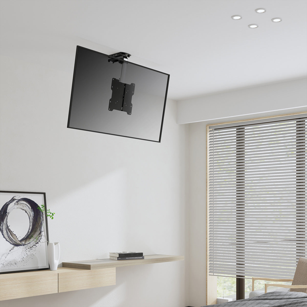 VALUE Deckenhalterung – 17–37" – VESA 75×75–200×200 – bis 20 kg, Teleskopmast, neigbar – schwarz