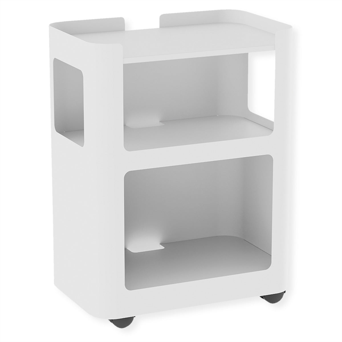 VALUE Bürowagen, offen – freistehend – 3 Böden – 46,0 × 29,0 × 60,6 cm – 10/20/20 kg (oben/mitte/unten)