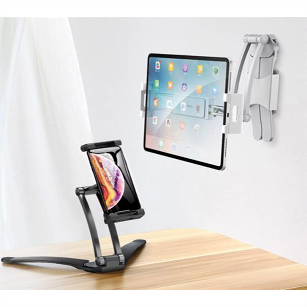 VALUE Tablet-Tischhalterung – 5,5–12,9", 360° drehbar, Tisch/Wand – Schwarz
