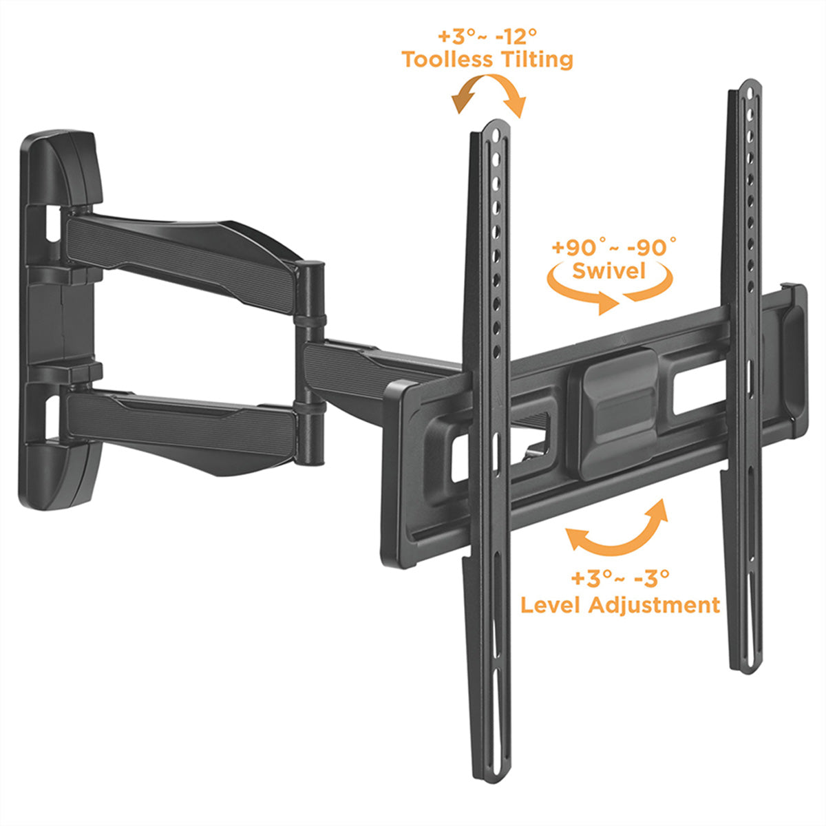 VALUE Wandhalterung – Vollbeweglich – 37–70" – VESA 200×200–600×400 – bis 35 kg, Schwarz