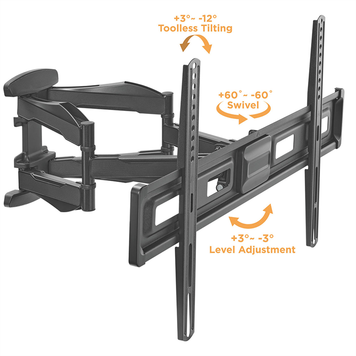VALUE Wandhalterung – Vollbeweglich – 37–80" – VESA 200×200–400×400 – bis 45 kg, für TVs – Schwarz