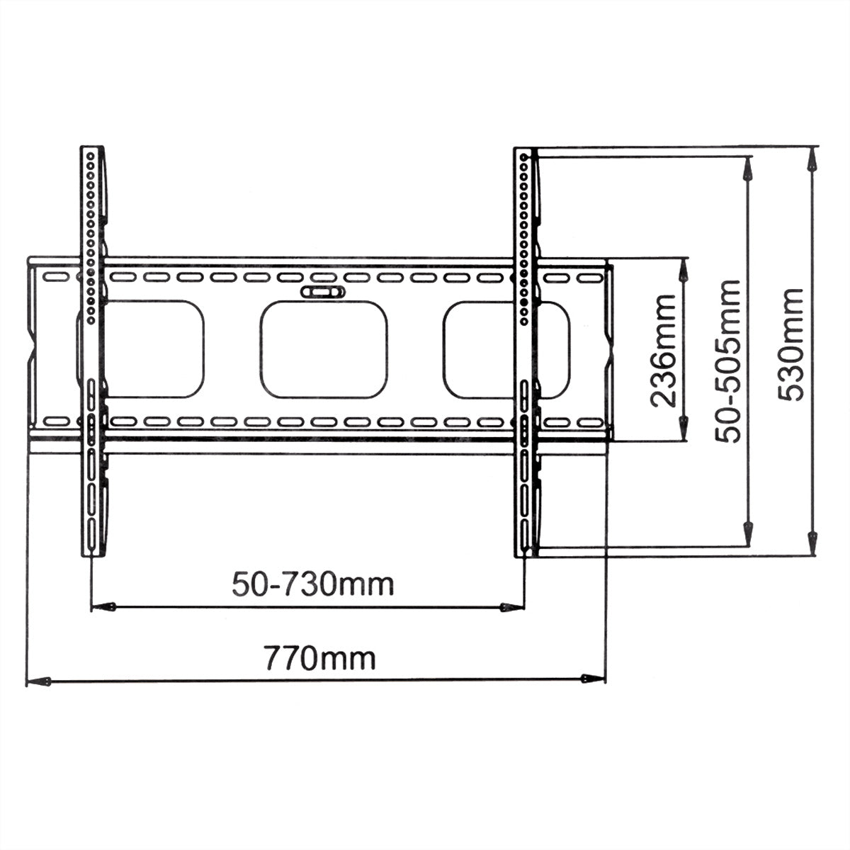 VALUE Wandhalterung – Fix – 32–60" – VESA 200×200–700×500 – bis 80 kg, Diebstahlsicherung – Schwarz