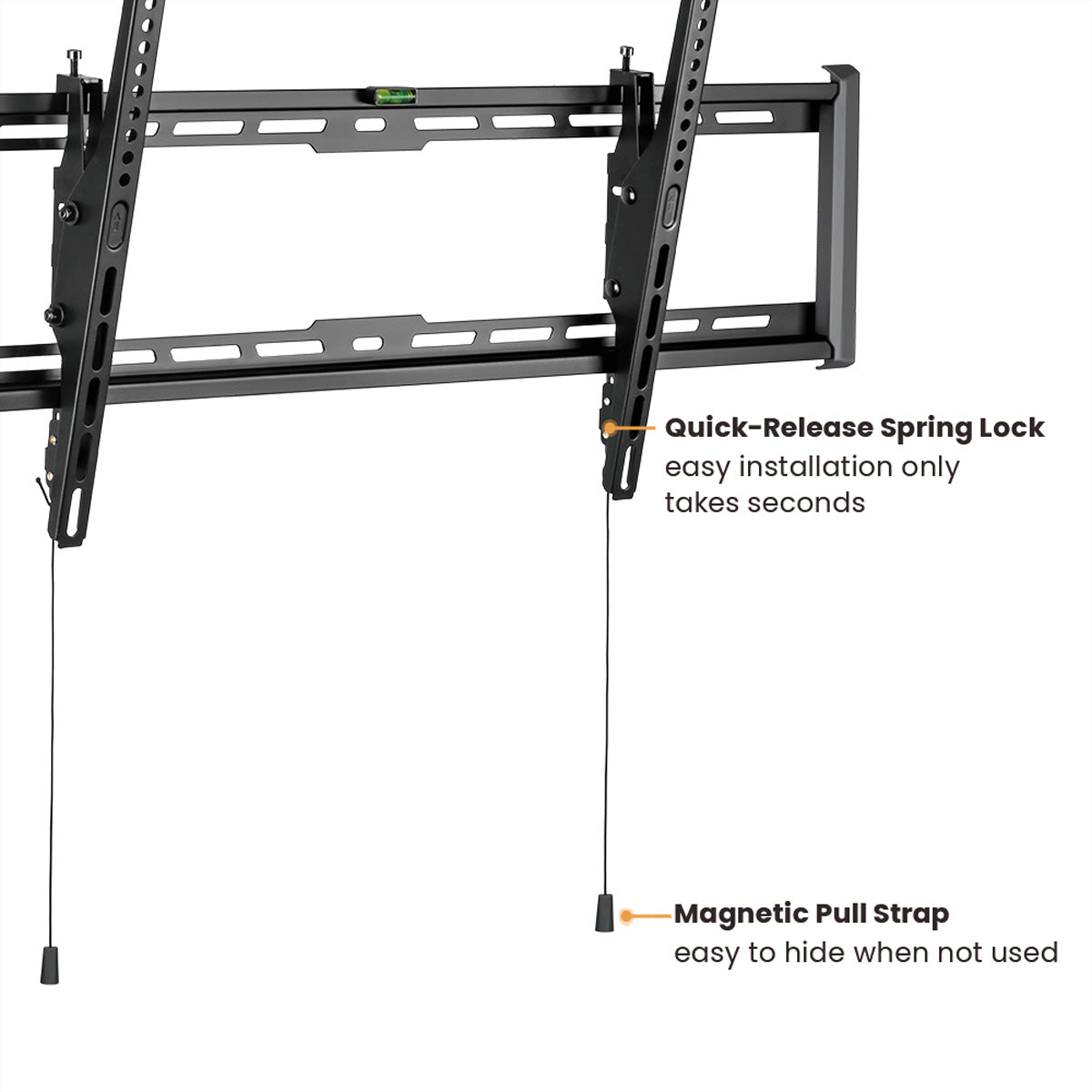 VALUE Wandhalterung – Neigbar – 43–90" – VESA 200×200–800×400 – bis 75 kg, Diebstahlsicherung – Schwarz