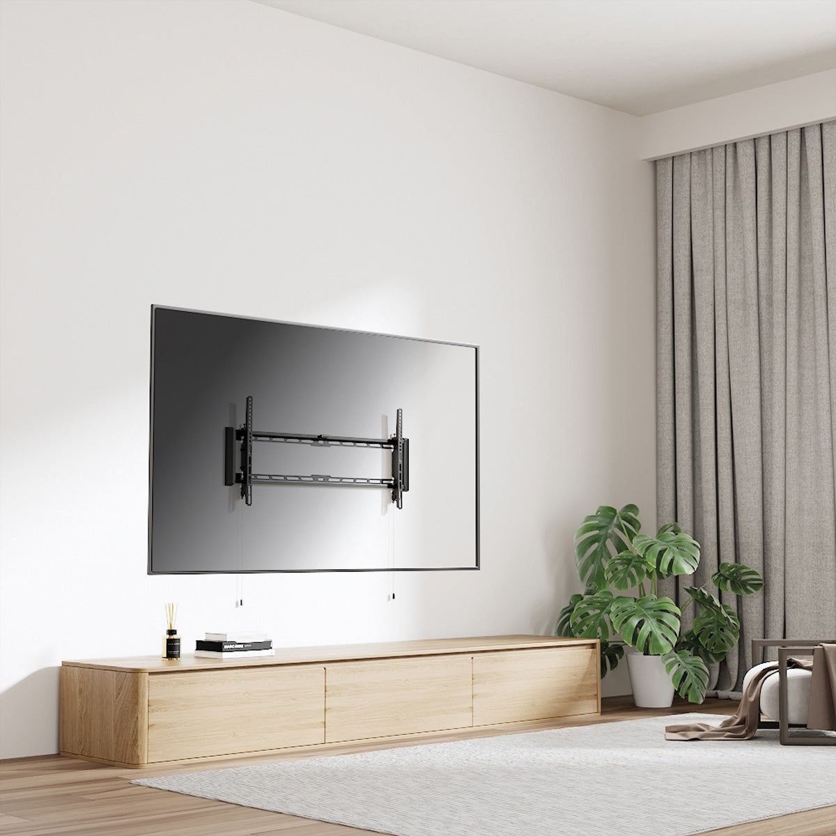 VALUE Wandhalterung – Neigbar – 43–90" – VESA 200×200–800×400 – bis 75 kg, Diebstahlsicherung – Schwarz
