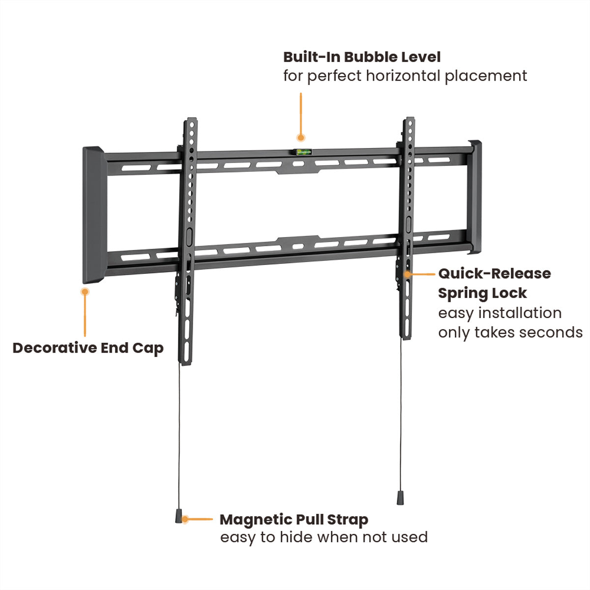 VALUE Wandhalterung – Fix – 43–90" – VESA 200×200–800×400 – bis 75 kg – Schwarz