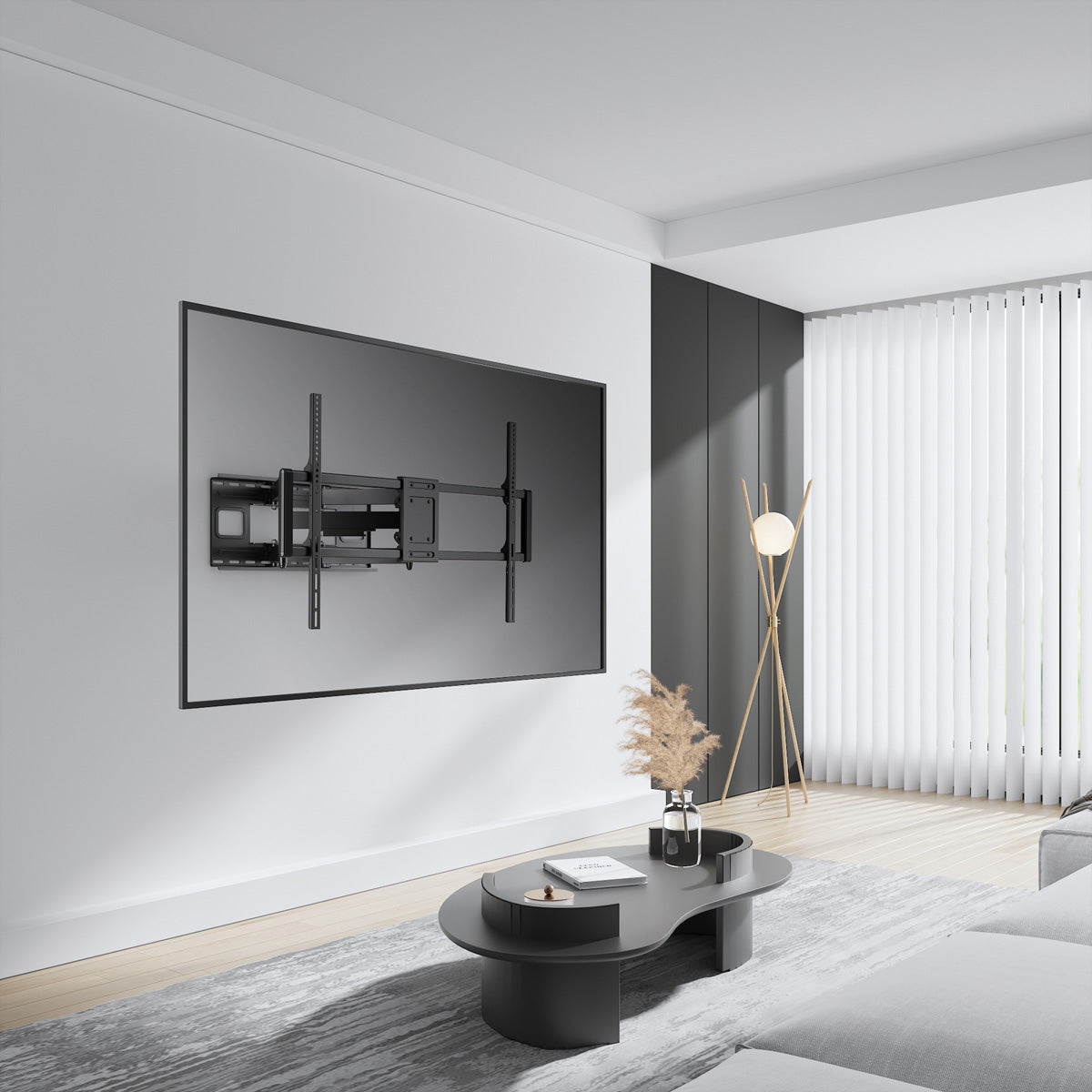 VALUE Wandhalterung – Vollbeweglich – 60–120" – VESA 200×200–900×600 – bis 120 kg, Schwarz