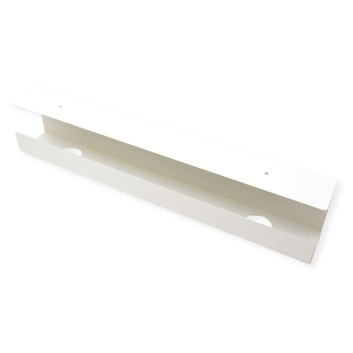 VALUE Untertisch-Kabelwanne – 76 × 600 × 114 mm – Stahl – Weiss, Untertischmontage