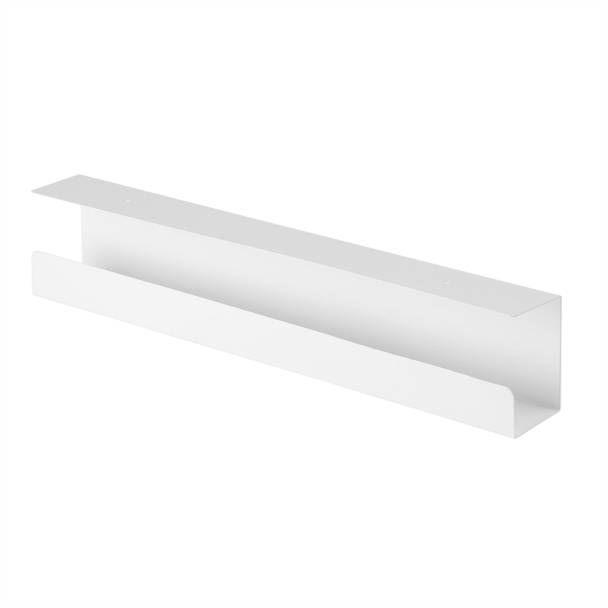 VALUE Untertisch-Kabelwanne – 76 × 600 × 114 mm – Stahl – Weiss, Untertischmontage