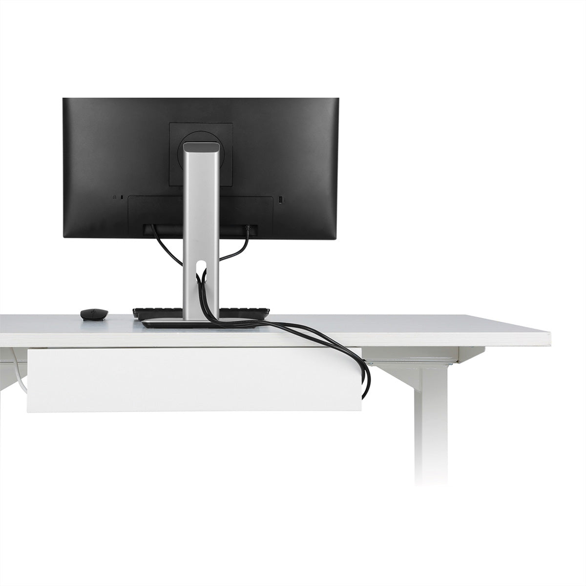 VALUE Untertisch-Kabelwanne – 76 × 600 × 114 mm – Stahl – Weiss, Untertischmontage