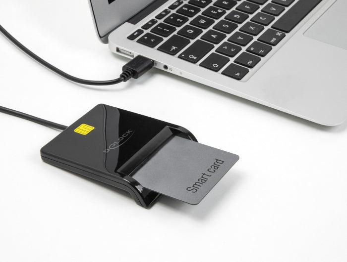 DeLOCK USB-Kartenleser USB-A – Smartcard – USB 2.0 (480 Mbit/s) – LED-Anzeige – Schwarz – für Windows, Mac