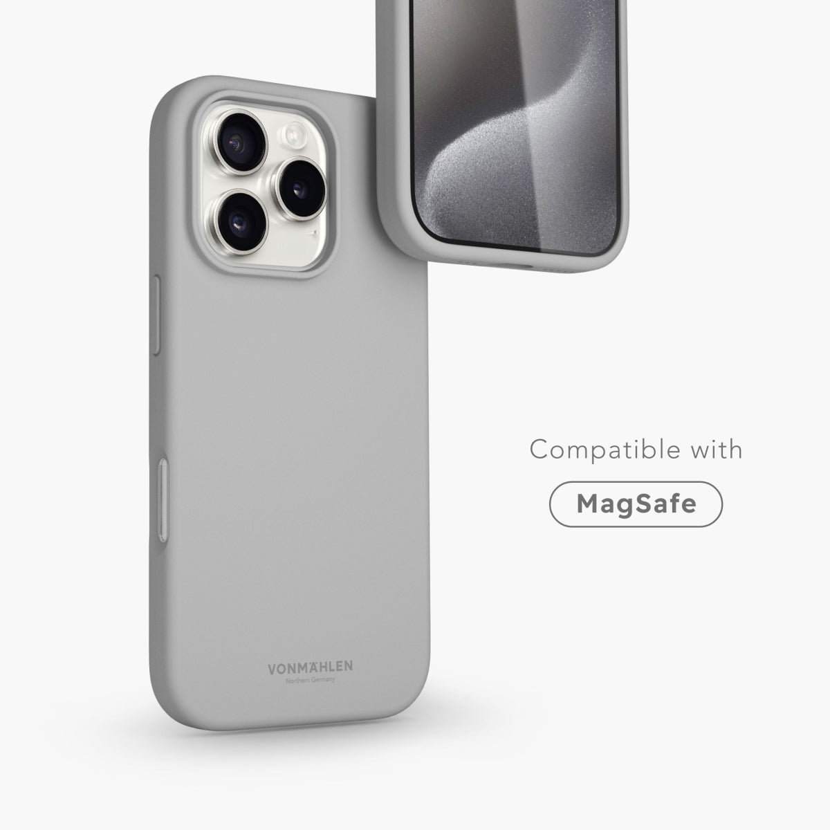 Vonmählen Backcover – für Apple iPhone 16 Pro – hellgrau – Silikon – MagSafe-kompatibel