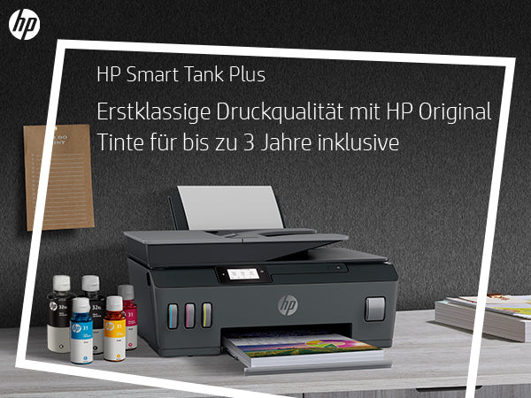 HP Smart Tank Plus 570 Wireless – Farbiger Tintenstrahl-MFP A4, 3-in-1 – USB/WLAN – Duplex, ADF – 11 ppm S/W