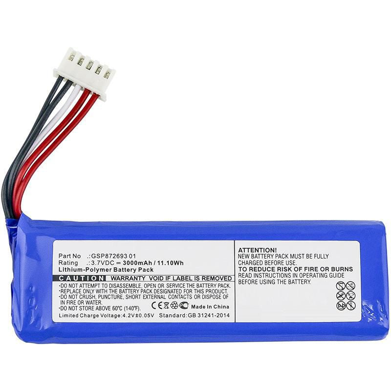 CoreParts GSP872693 01 – Akku – für JBL Flip 4 – 3,7 V, 3000 mAh (11,1 Wh) – Li-Pol – Blau
