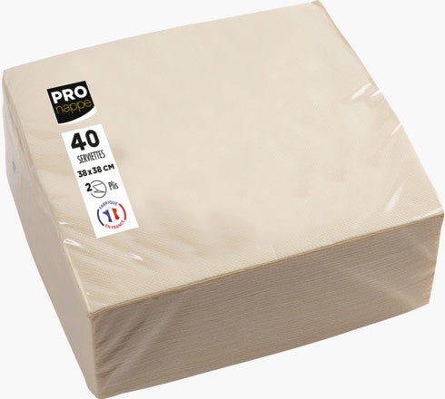 PRONAPPE Servietten, 38 × 38 cm, Elfenbein – FSC – 40 Stk.