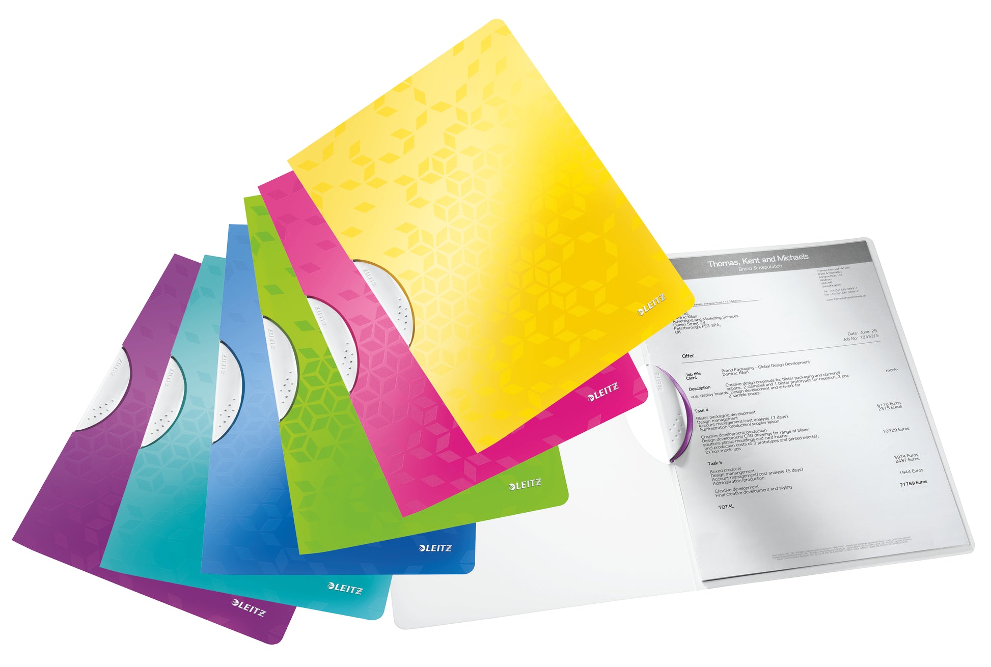 Leitz WOW ColorClip Klemmhefter, für A4, 30 Blatt – Polypropylen (PP) – gelb