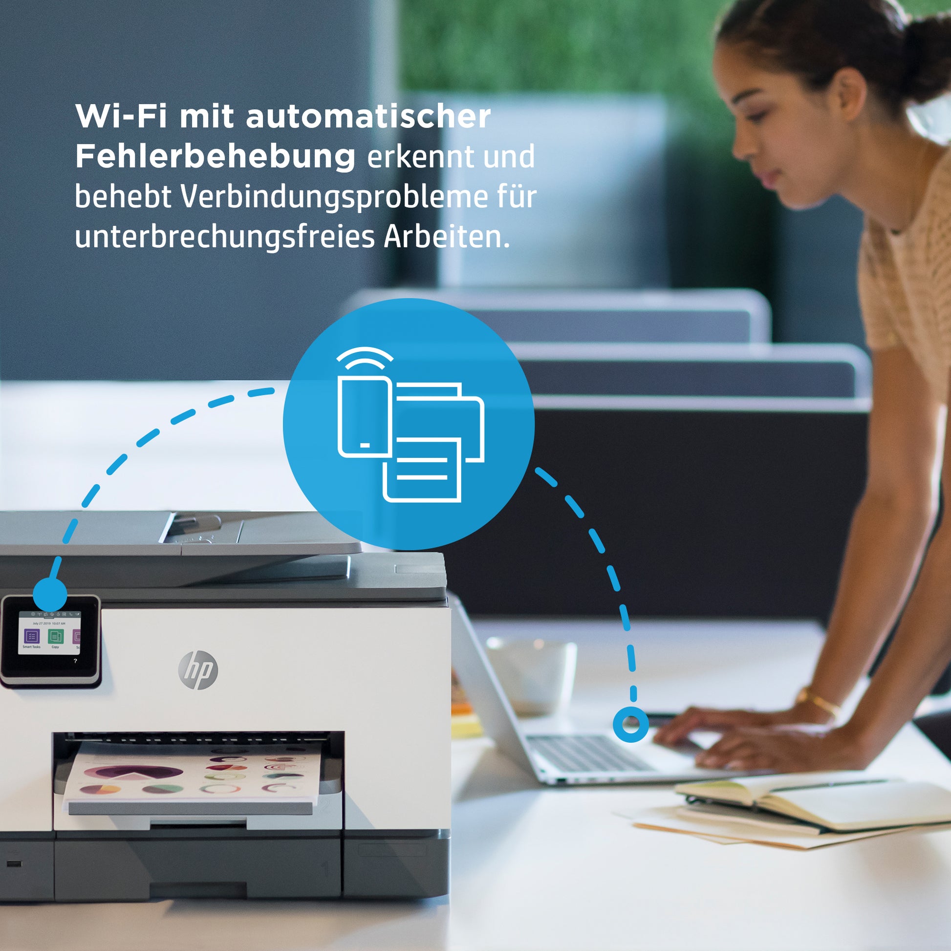 HP Officejet Pro 9022e – Farbiger Tintenstrahl-MFP A4, 4-in-1 – USB/WLAN – Duplex, ADF – 24 Seiten/Min. S/W