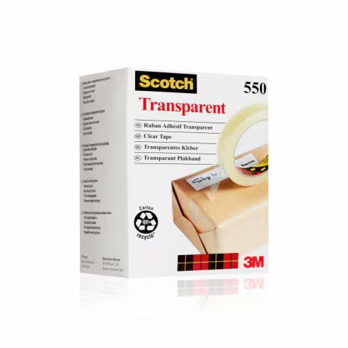 Scotch Klebeband – permanent, klar, Kunststoff, 19 mm × 66 m, Kern Ø 76 mm