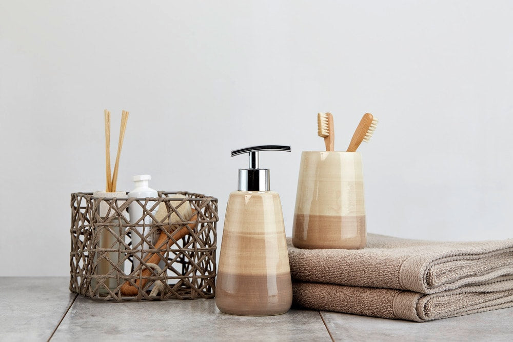 Wenko Pottery Seifenspender – Keramik, Sand, 360 ml