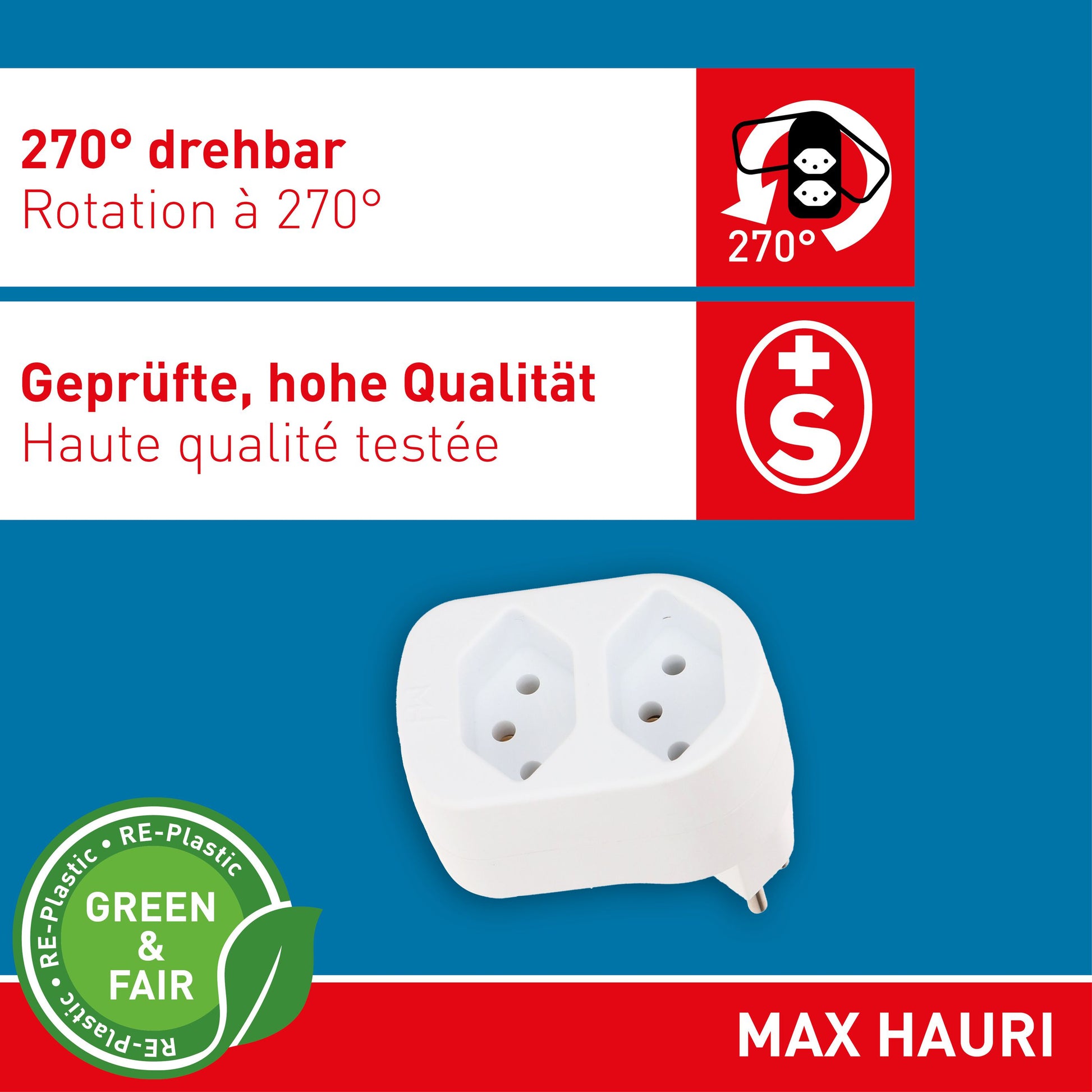 Max Hauri AG Max Hauri Basic Line Adapterkabel, T12 zu 2×T13, IP20 – weiss