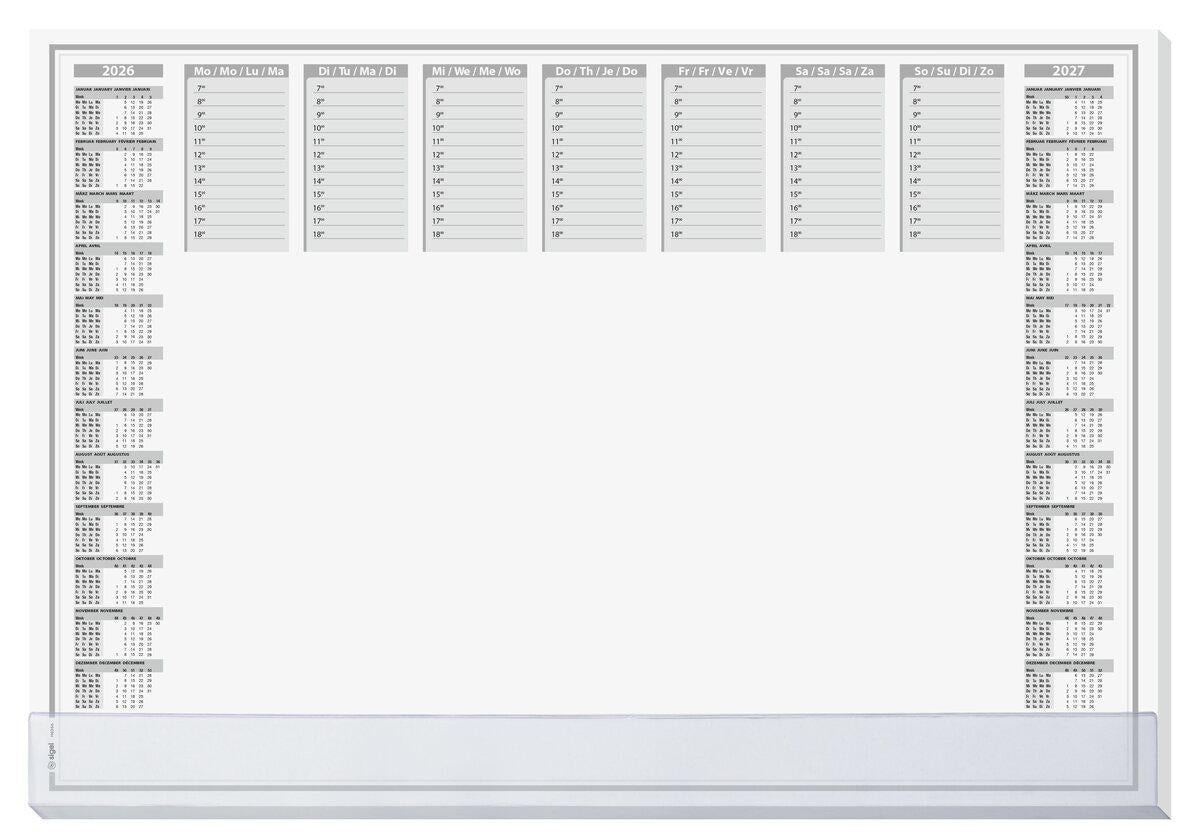 Sigel Schreibunterlage Protect H6366 – 595 × 410 mm, Papier, Grau, Weiss, 1 Stück, FSC Mix