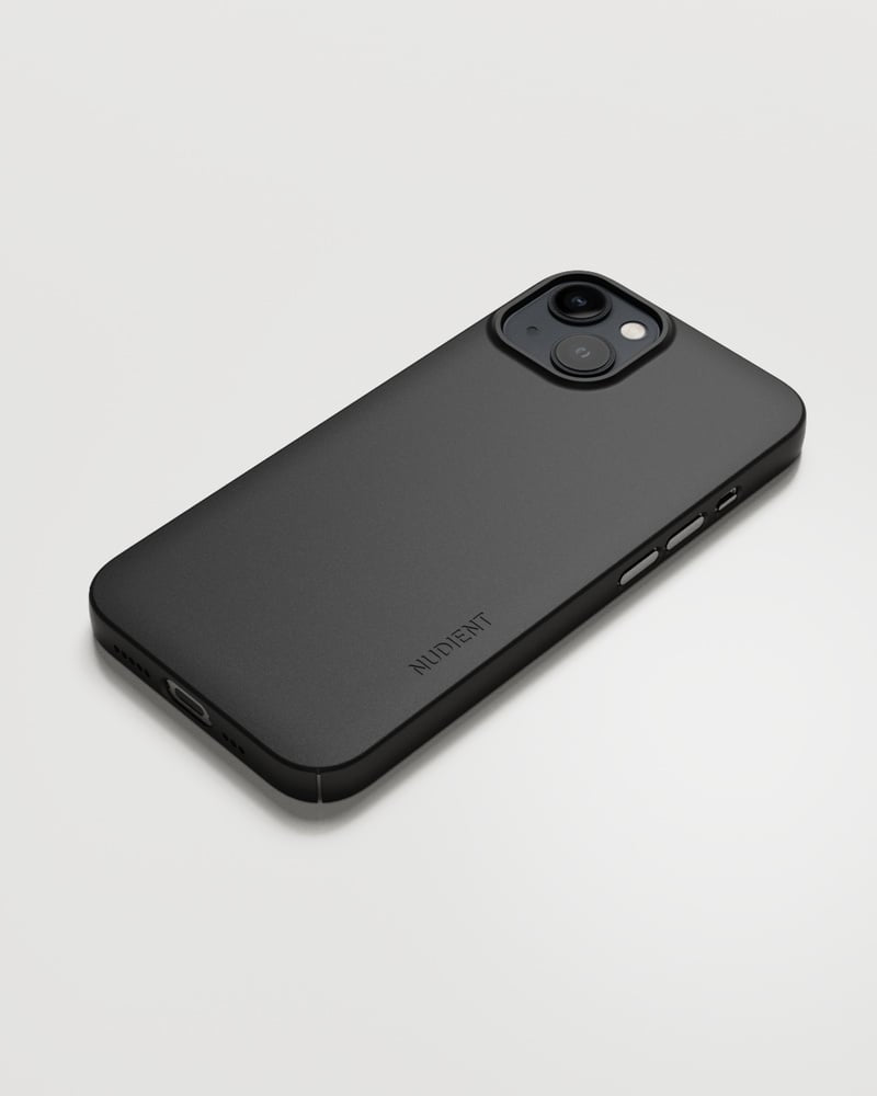 Nudient Thin Backcover – für Apple iPhone 13, MagSafe, Recycling-Kunststoff, schwarz