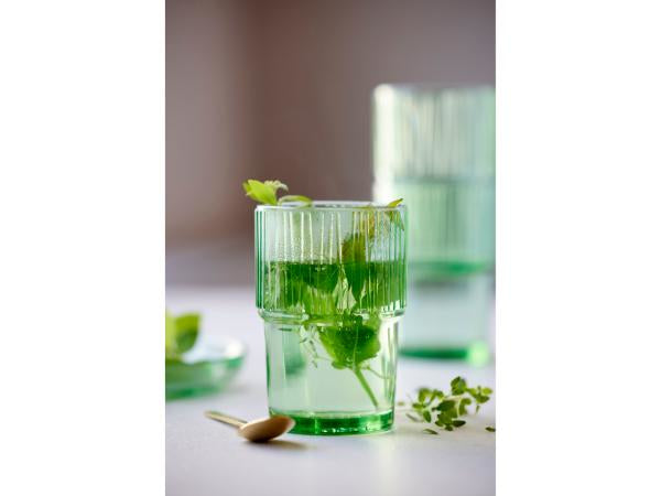 BITZ Latte Macchiato Becher Kusintha – 4er Set, 380 ml, Glas, Grün, spülmaschinenfest