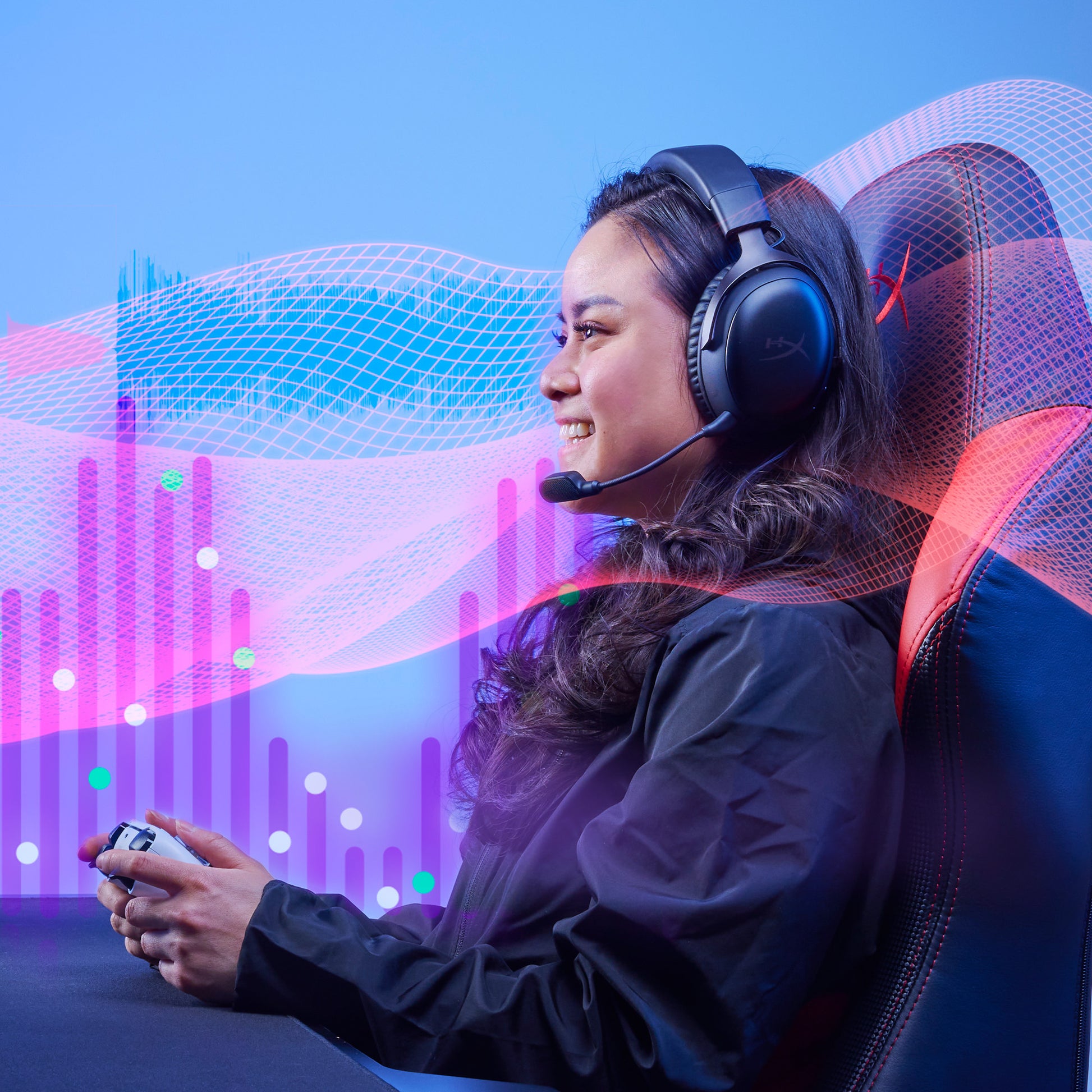 HyperX Cloud III Wireless Gaming-Headset – Over-Ear, Stereo, Kabel + BT, mit USB-A-Dongle, Schwarz/Rot