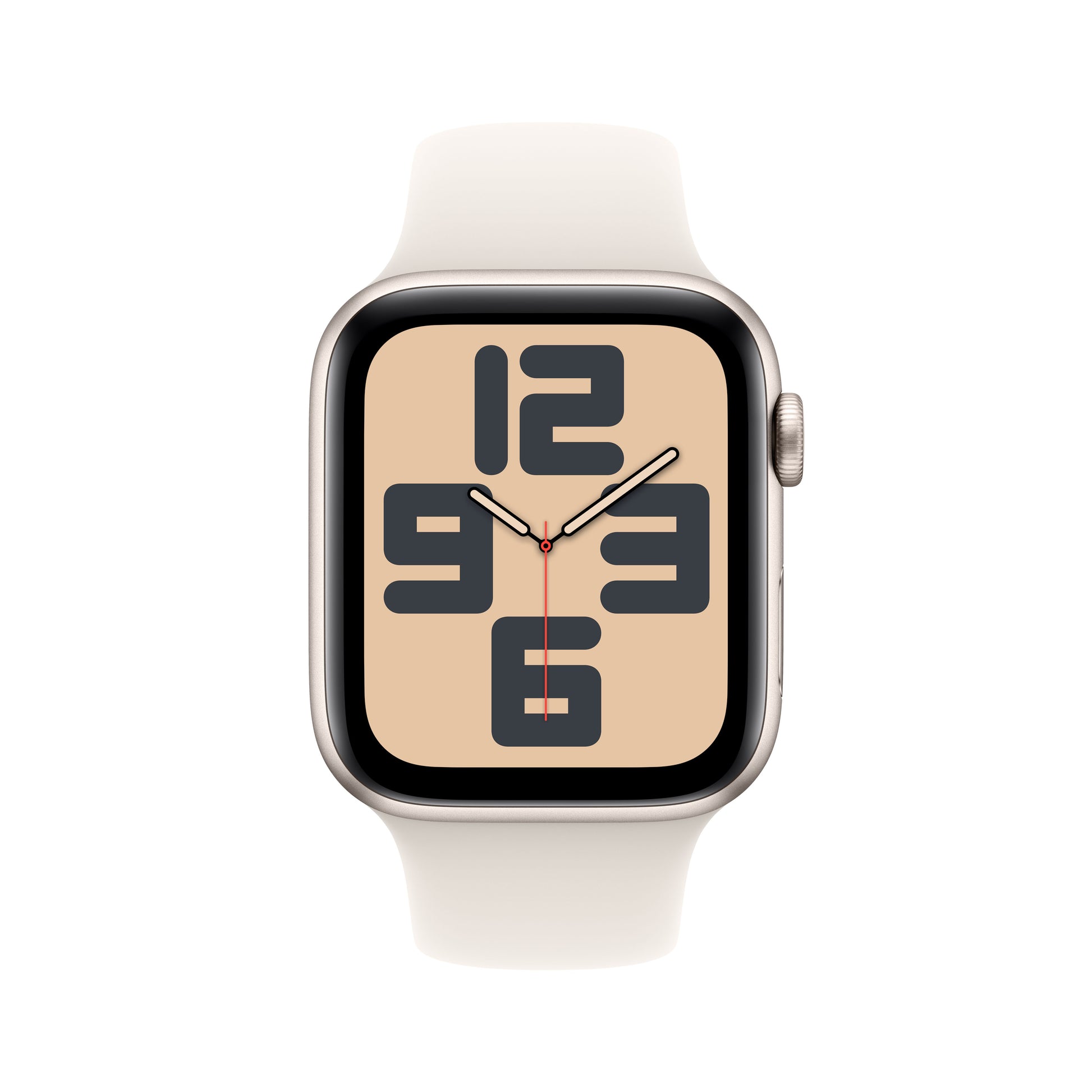 Apple Watch SE (2024) – Smartwatch – 44 mm, LTE, AMOLED, Ion-X Glas, 50 m, Starlight, Bandgrösse M/L