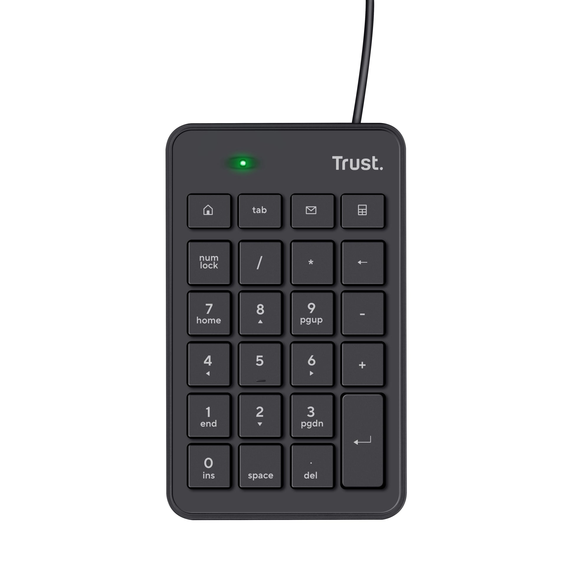 Trust Xalas – Ziffernblock – kabelgebunden (USB), Kabel 1,5 m – schwarz – für Laptop/PC