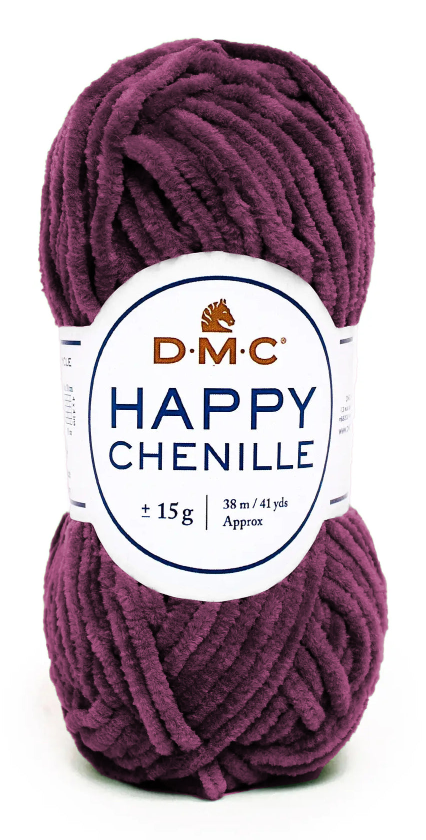DMC Happy Chenille Garn Rotviolett – 15 g, 38 m, 100% Polyester, Nadel 3 mm