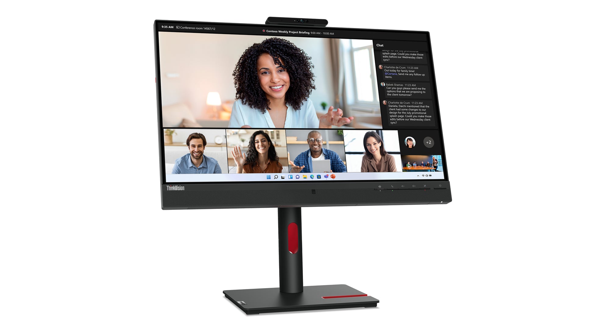 Lenovo ThinkVision T24mv-30 – Monitor, 23,8", IPS, 75 Hz, 250 cd/m², VESA 100 × 100, Raven Black