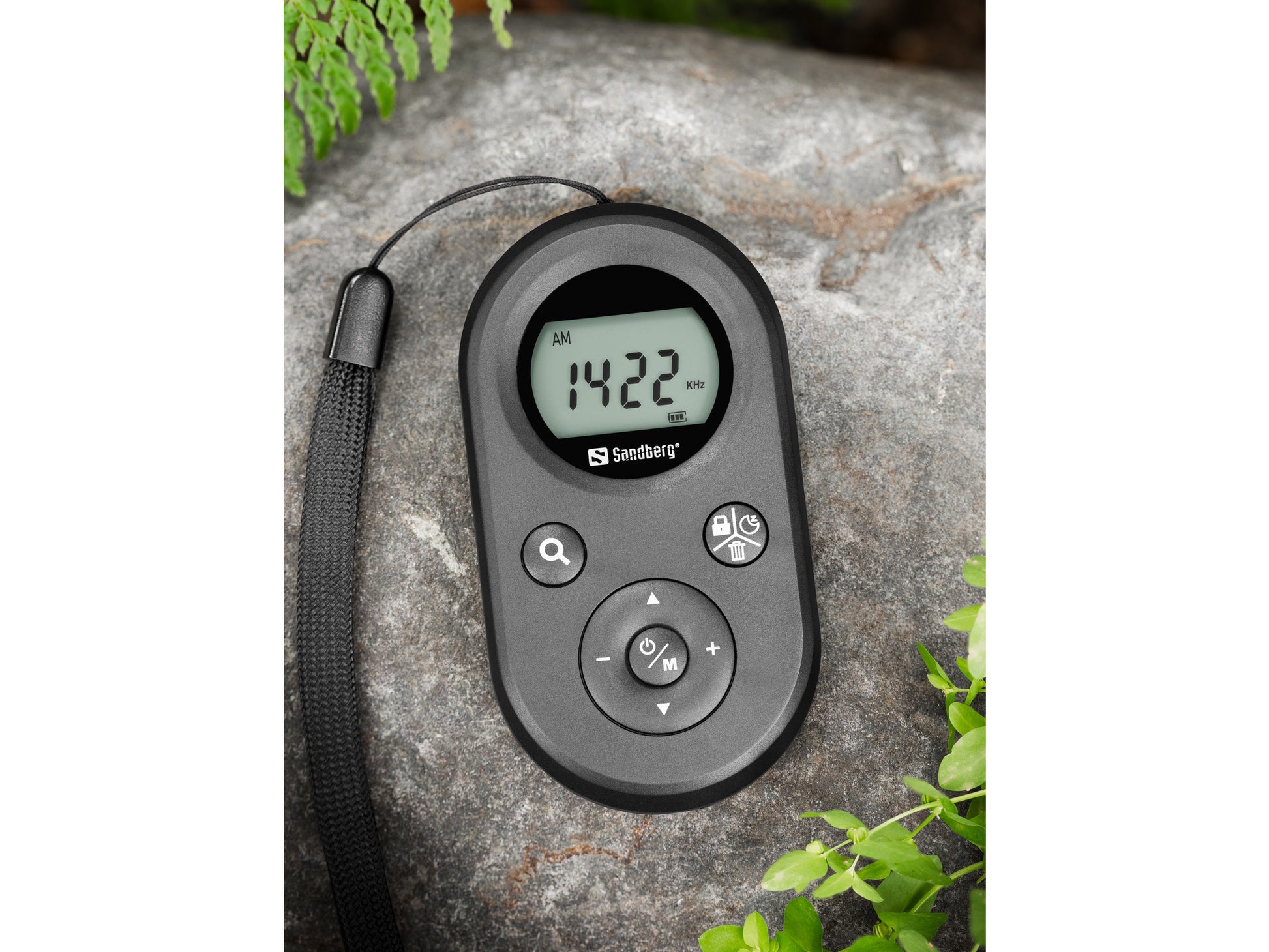 Sandberg Pocket Radio 421-02 – Tragbares Radio, AM/FM, 3,5 mm Kopfhöreranschluss, 500 mAh Akku – Schwarz