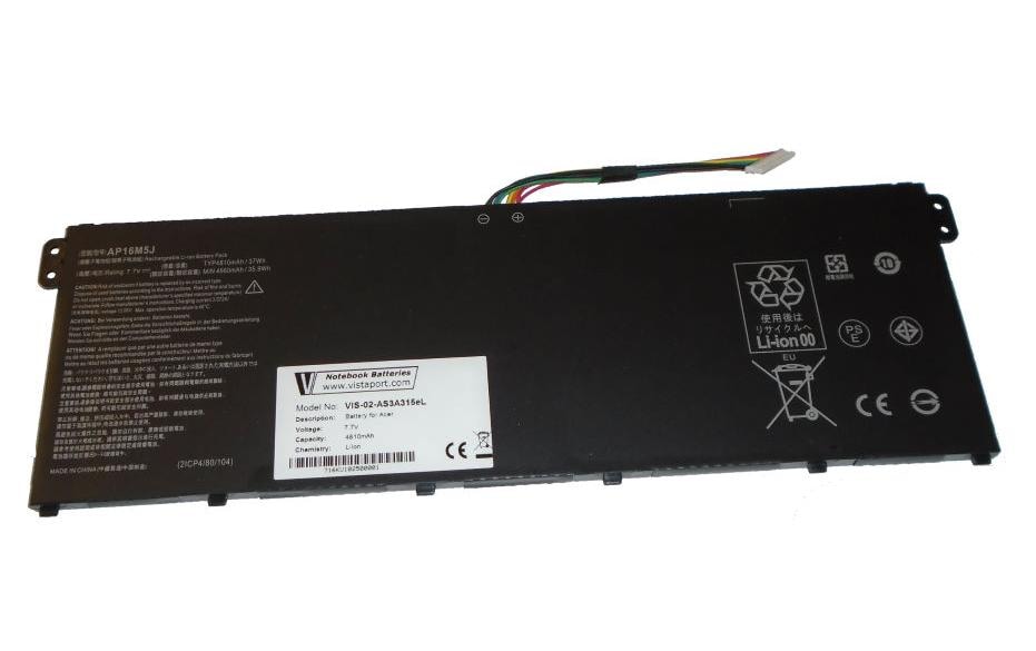 Vistaport Notebook-Akku – für Acer Aspire 1, Aspire 3, Aspire 5 – 37 Wh, 7,7 V, 2 Zellen – Schwarz